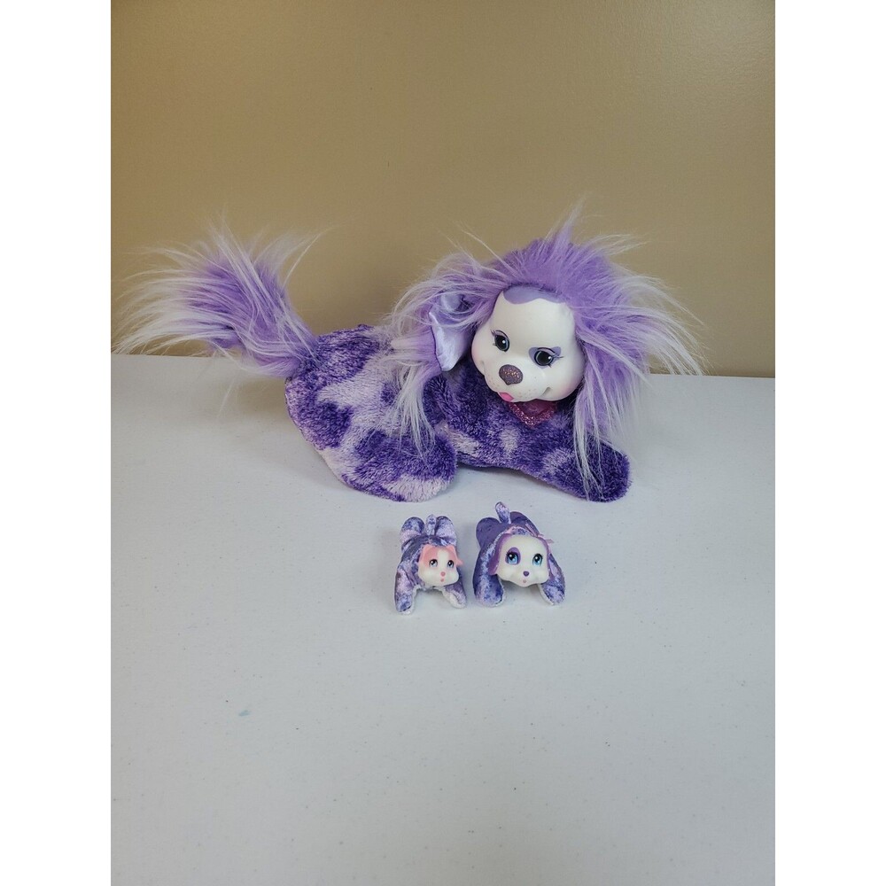 Puppy Surprise Plush Toy Dog Tessa Mo Baby Purple Stuffed Animal 2 Babies